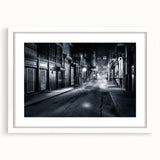 Modern Urban Landscape Art – Moody Black & White City Print