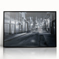 Modern Urban Landscape Art – Moody Black & White City Print