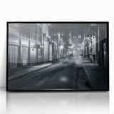 Modern Urban Landscape Art – Moody Black & White City Print