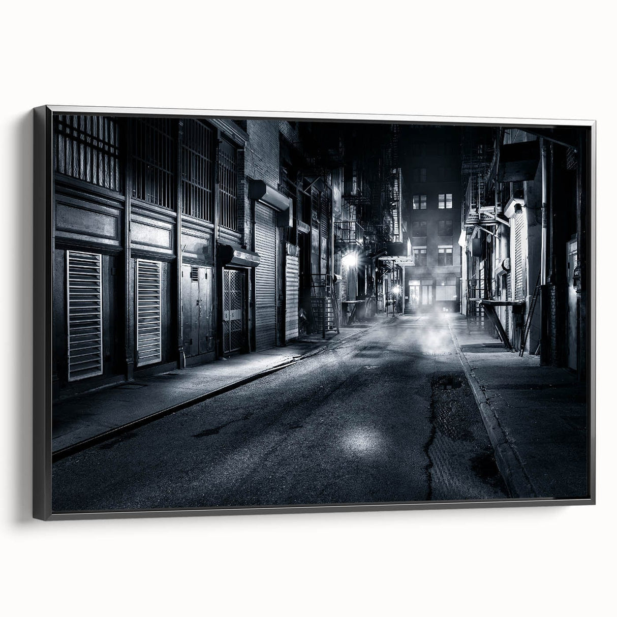 Modern Urban Landscape Art – Moody Black & White City Print