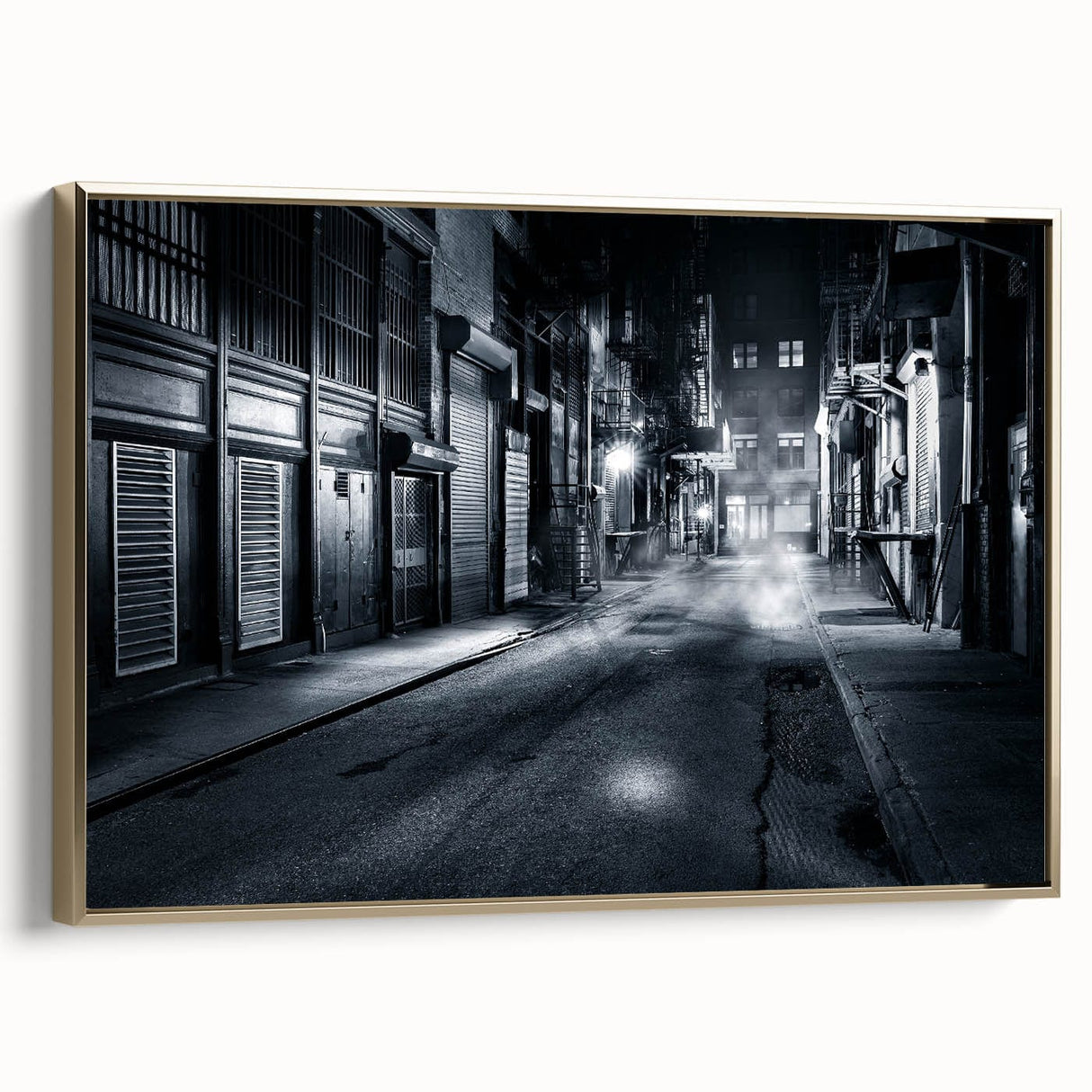 Modern Urban Landscape Art – Moody Black & White City Print