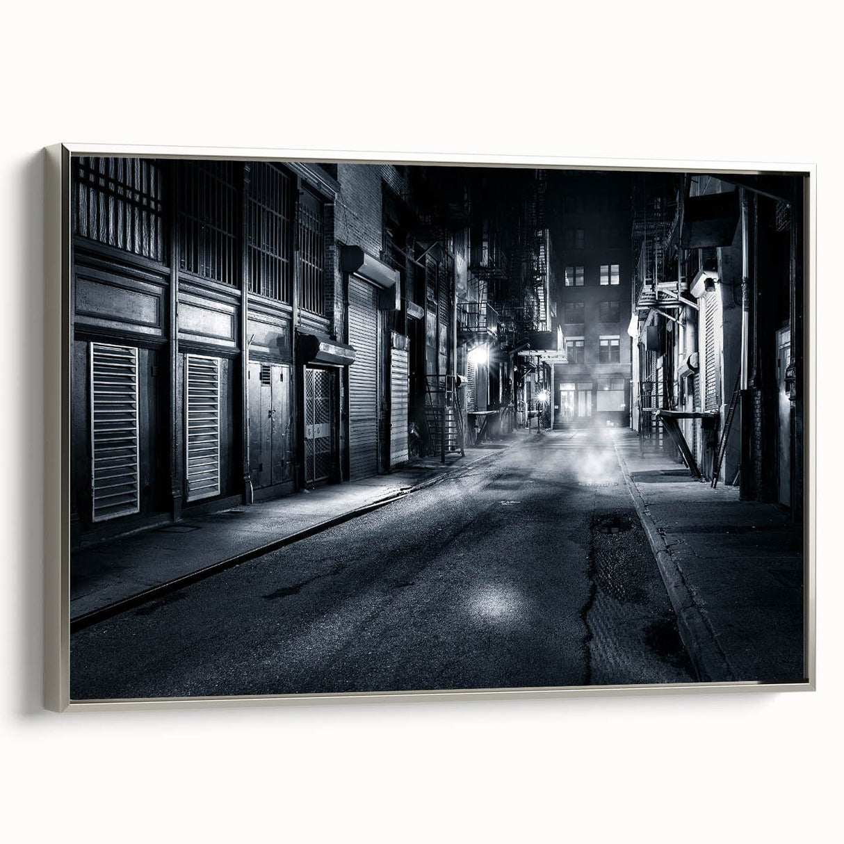 Modern Urban Landscape Art – Moody Black & White City Print
