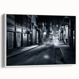 Modern Urban Landscape Art – Moody Black & White City Print