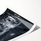 Modern Urban Landscape Art – Moody Black & White City Print