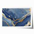 Luxury Fluid Art Print – Navy Blue & Gold Abstract Wall Decor