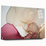 Premium Abstract Art Piece – Burgundy, Beige & Gold Canvas Print