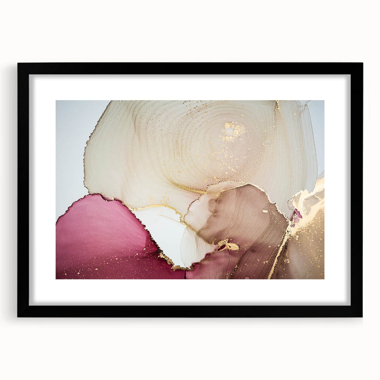 Premium Abstract Art Piece – Burgundy, Beige & Gold Canvas Print