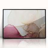 Premium Abstract Art Piece – Burgundy, Beige & Gold Canvas Print