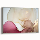 Premium Abstract Art Piece – Burgundy, Beige & Gold Canvas Print