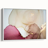Premium Abstract Art Piece – Burgundy, Beige & Gold Canvas Print