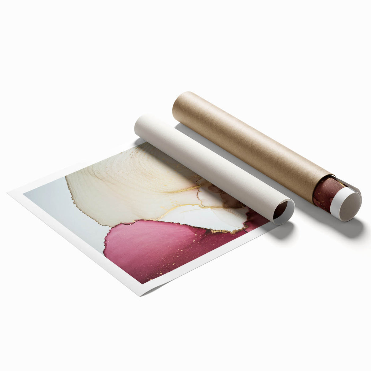 Premium Abstract Art Piece – Burgundy, Beige & Gold Canvas Print