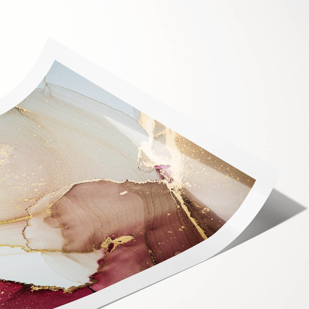 Premium Abstract Art Piece – Burgundy, Beige & Gold Canvas Print