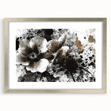 Earthen Harmony Abstracts - Neutral Abstract Prints with Floral Style
