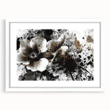 Earthen Harmony Abstracts - Neutral Abstract Prints with Floral Style