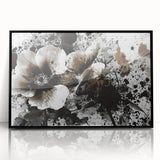 Earthen Harmony Abstracts - Neutral Abstract Prints with Floral Style