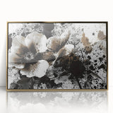 Earthen Harmony Abstracts - Neutral Abstract Prints with Floral Style
