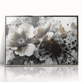Earthen Harmony Abstracts - Neutral Abstract Prints with Floral Style