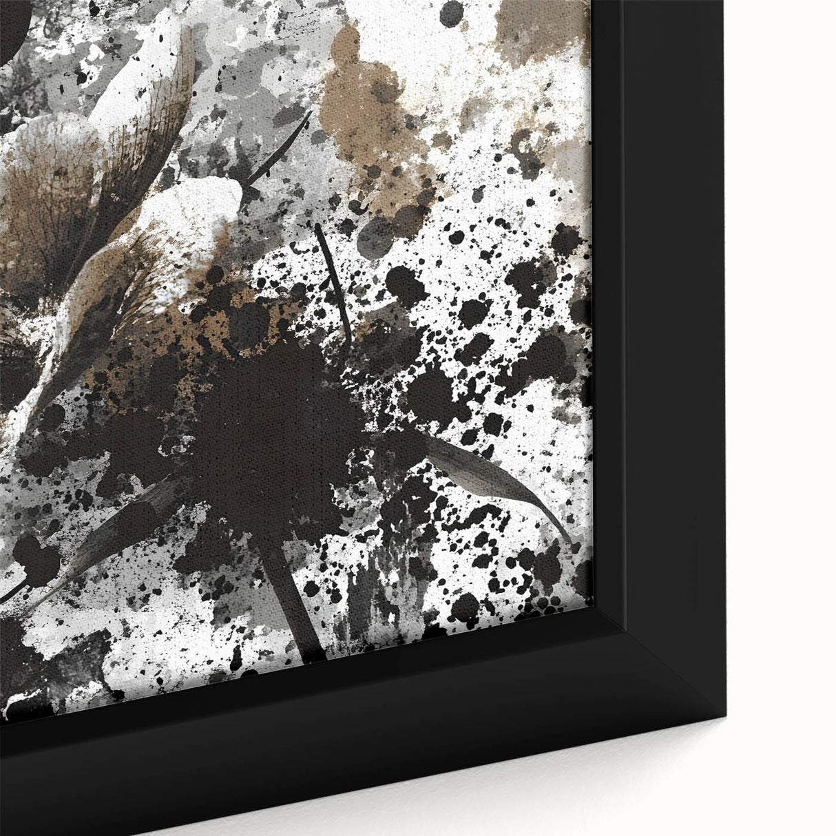 Earthen Harmony Abstracts - Neutral Abstract Prints with Floral Style