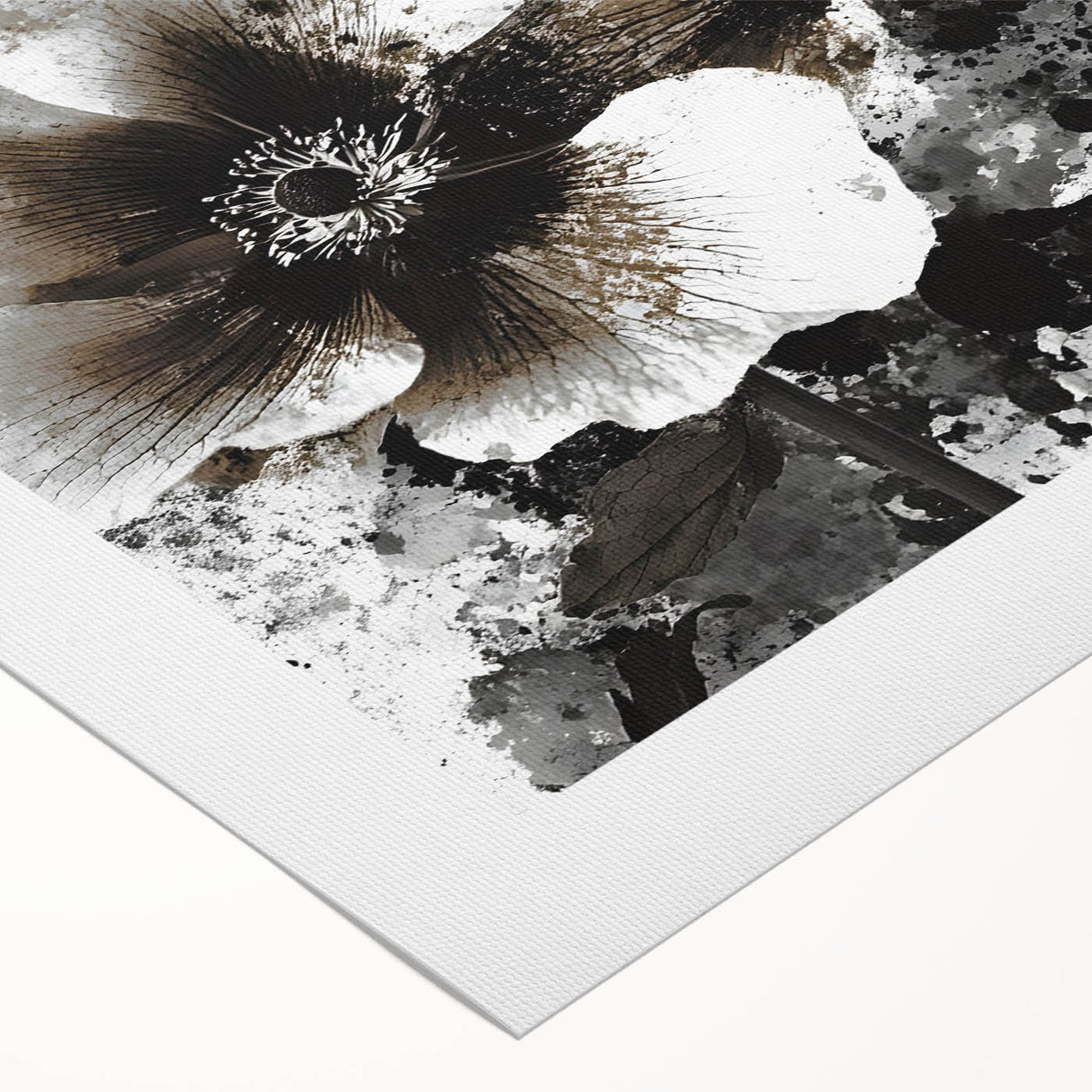 Earthen Harmony Abstracts - Neutral Abstract Prints with Floral Style