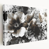 Earthen Harmony Abstracts - Neutral Abstract Prints with Floral Style