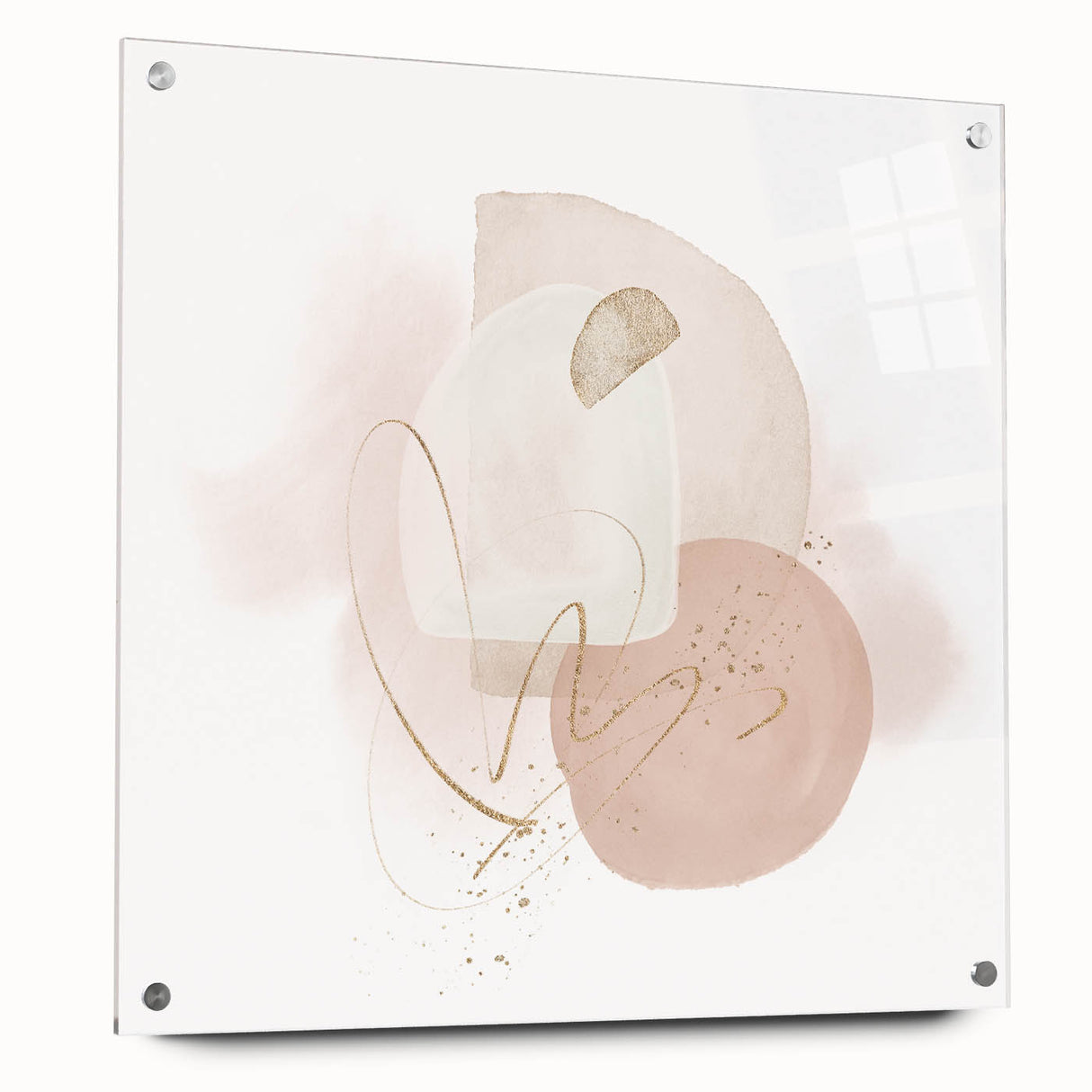 Contemporary minimalist wall art – soft beige and gold abstract print