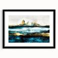 Modern Minimalist Landscape Prints – Abstract Gold and Blue Terrain