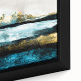 Modern Minimalist Landscape Prints – Abstract Gold and Blue Terrain