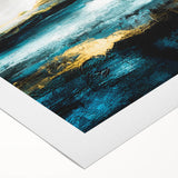 Modern Minimalist Landscape Prints – Abstract Gold and Blue Terrain