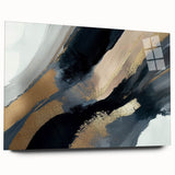 Minimalist Wall Decor - Black and Gold Abstract Canvas