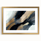 Minimalist Wall Decor - Black and Gold Abstract Canvas