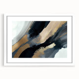 Minimalist Wall Decor - Black and Gold Abstract Canvas