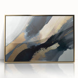 Minimalist Wall Decor - Black and Gold Abstract Canvas