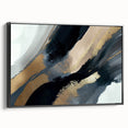 Minimalist Wall Decor - Black and Gold Abstract Canvas