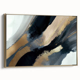 Minimalist Wall Decor - Black and Gold Abstract Canvas