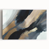 Minimalist Wall Decor - Black and Gold Abstract Canvas