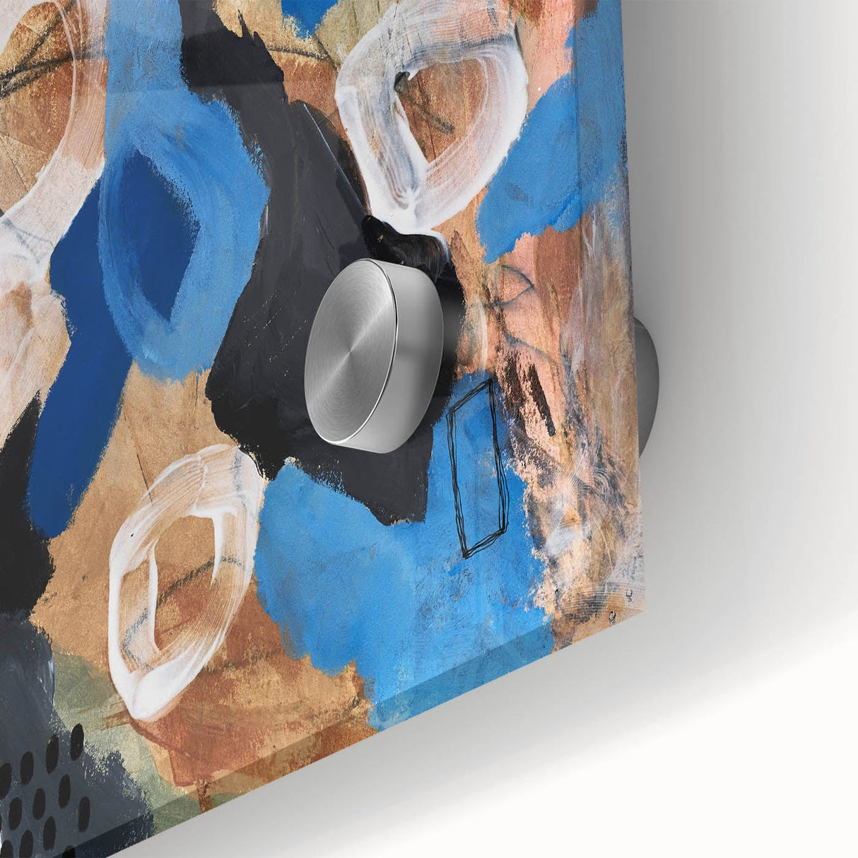 Abstract Canvas Wall Art – Bold Modern Painting in Black & Royal Blue