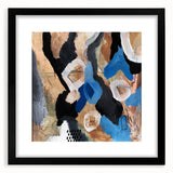 Abstract Canvas Wall Art – Bold Modern Painting in Black & Royal Blue