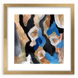 Abstract Canvas Wall Art – Bold Modern Painting in Black & Royal Blue