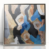 Abstract Canvas Wall Art – Bold Modern Painting in Black & Royal Blue