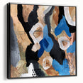 Abstract Canvas Wall Art – Bold Modern Painting in Black & Royal Blue