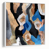 Abstract Canvas Wall Art – Bold Modern Painting in Black & Royal Blue