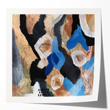 Abstract Canvas Wall Art – Bold Modern Painting in Black & Royal Blue
