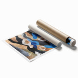 Abstract Canvas Wall Art – Bold Modern Painting in Black & Royal Blue