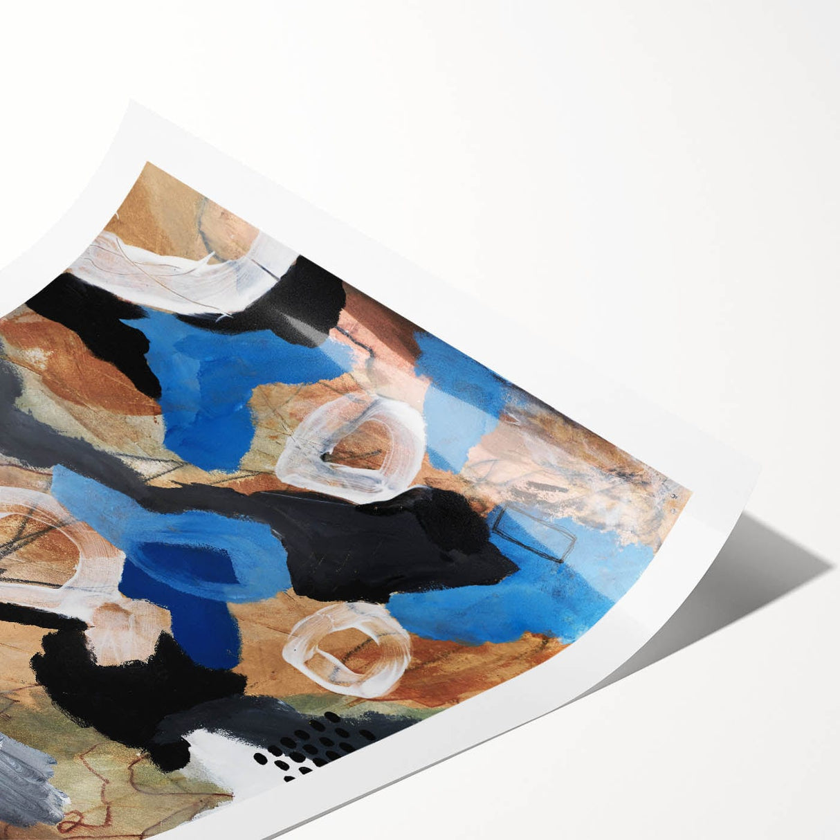Abstract Canvas Wall Art – Bold Modern Painting in Black & Royal Blue
