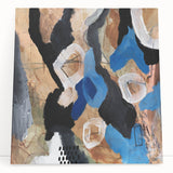 Abstract Canvas Wall Art – Bold Modern Painting in Black & Royal Blue