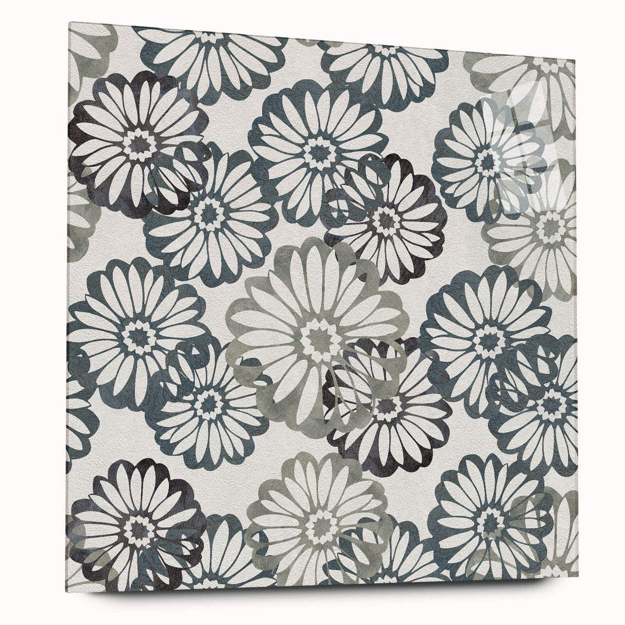 Contemporary Framed Abstract Art – Muted Floral Texture Print