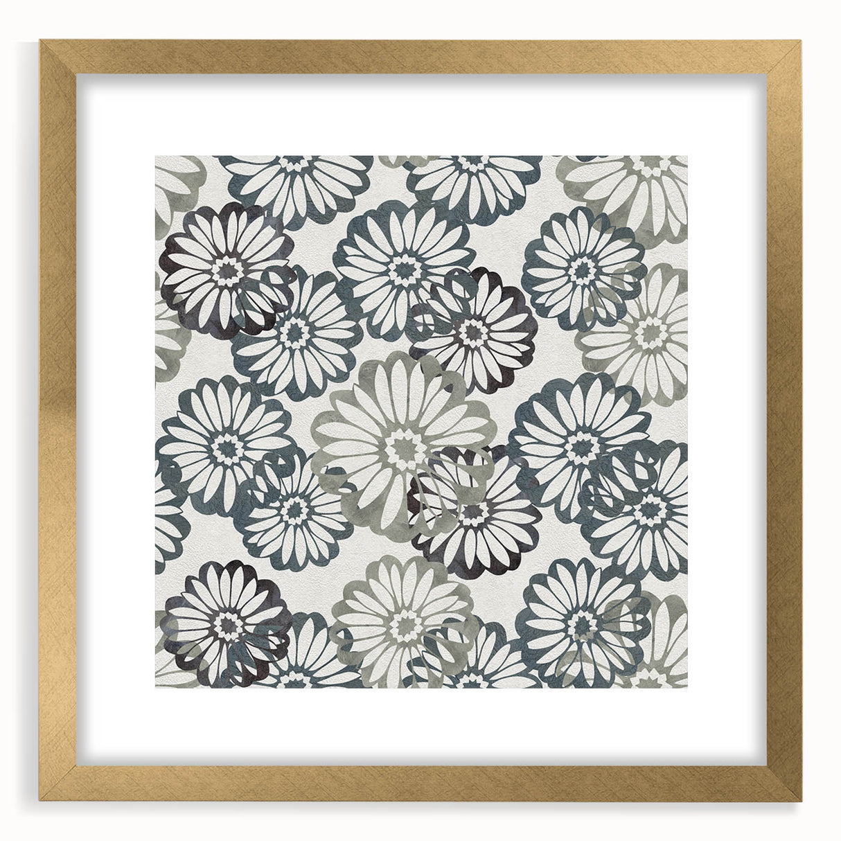 Contemporary Framed Abstract Art – Muted Floral Texture Print