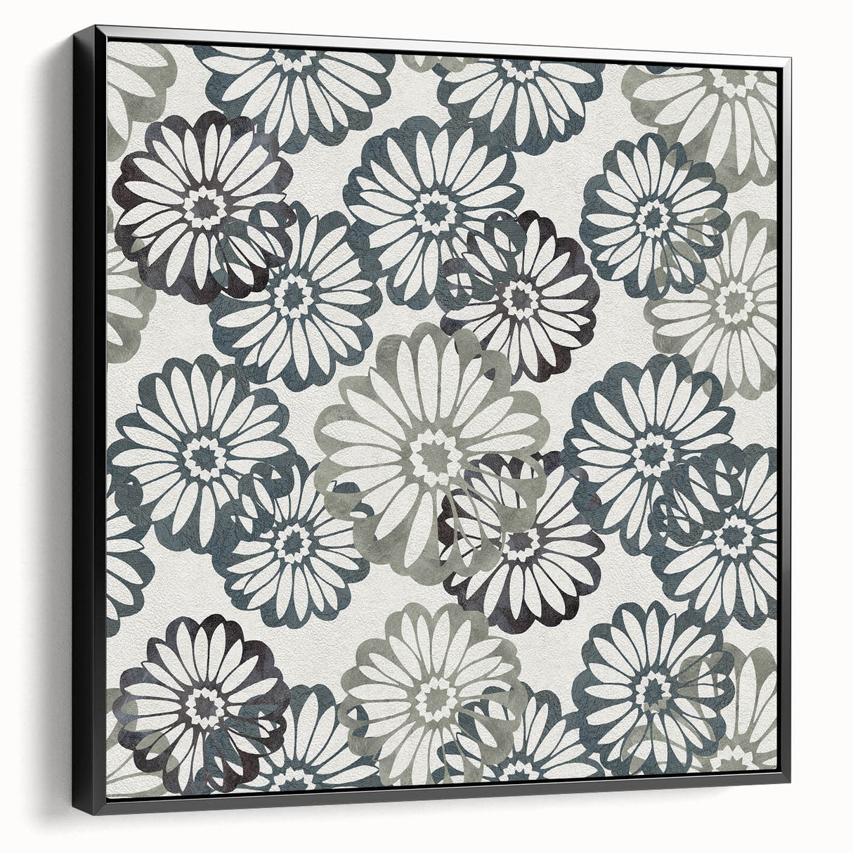 Contemporary Framed Abstract Art – Muted Floral Texture Print