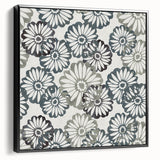 Contemporary Framed Abstract Art – Muted Floral Texture Print