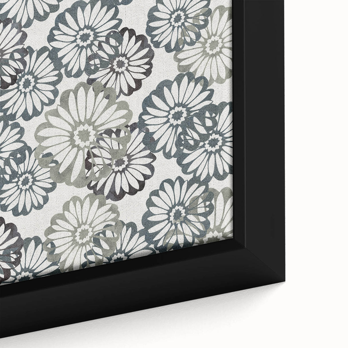 Contemporary Framed Abstract Art – Muted Floral Texture Print